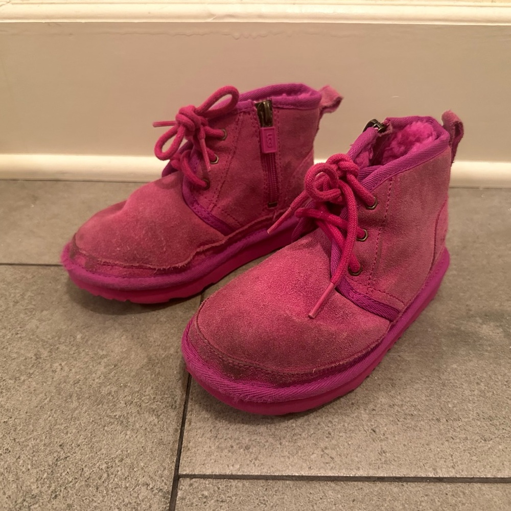 UGGS Pink Suede Ankle Boots